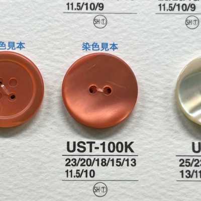 UST100K 天然材料 染色 表面两孔 贝壳 磨砂纽扣