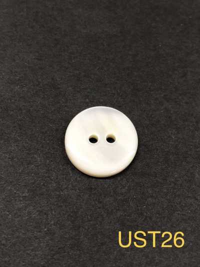 UST26 天然材料 染色 高瀬贝制 正面两孔 有光泽纽扣