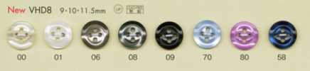 VHD8 DAIYA BUTTONS 耐冲击HYPER DURABLE""系列 仿贝壳聚酯纤维纽扣""