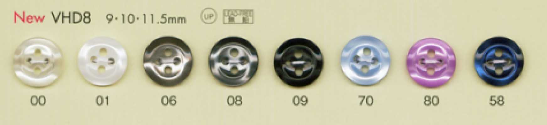 VHD8 DAIYA BUTTONS 耐冲击HYPER DURABLE""系列 仿贝壳聚酯纤维纽扣""