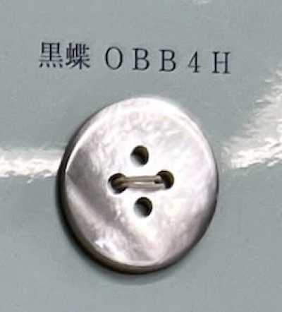 OBB4H 四孔 无边 黑蝶贝壳纽扣
