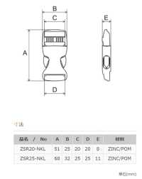ZSR NIFCO半金属侧释放扣[扣和环] 利富高） 更多图片