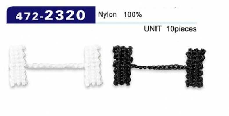472-2320 扣襻 里料固定 链绳型 总长33mm（10入）