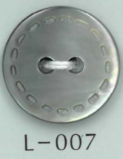 L-007 2孔缝线风压印贝壳纽扣
