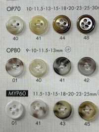 OP80 彩色水牛风格 4 孔聚酯纤维纽扣 Osaka Plastic Industries（DAIYA BUTTON） 更多图片