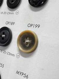 OP199 优雅的水牛状哑光 4 孔聚酯纤维纽扣 Osaka Plastic Industries（DAIYA BUTTON） 更多图片