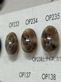 OP234 水牛风格哑光 4 孔聚酯纤维纽扣 Osaka Plastic Industries（DAIYA BUTTON） 更多图片