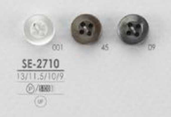 SE-2710 简约 仿贝壳 适用于衬衫、女衬衫的 四眼 聚酯纤维 纽扣