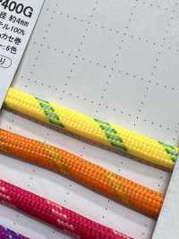 QR-400G 聚酯纤维4片式花纹绳子4MM[缎带、带、绳子] Cordon 更多图片