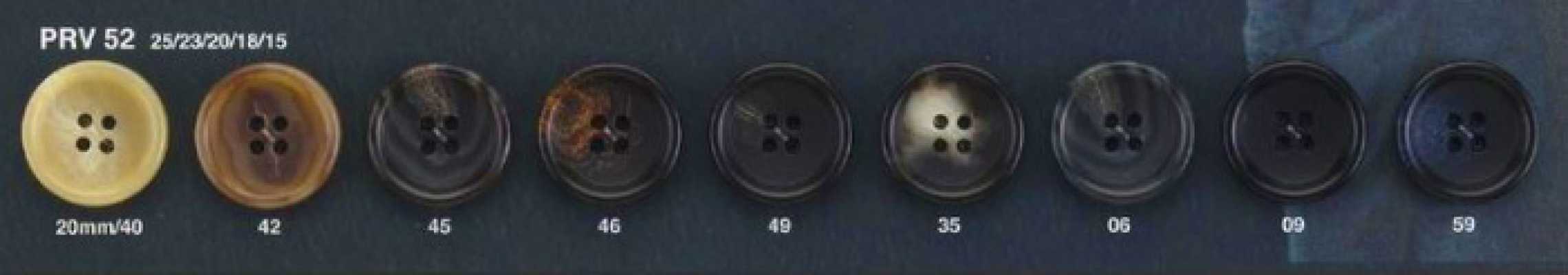 PRV52 可持续 水牛风格 4孔纽扣