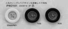 PW2101 无胶 轻量 金银丝 高级感 四孔 聚酯纤维纽扣
