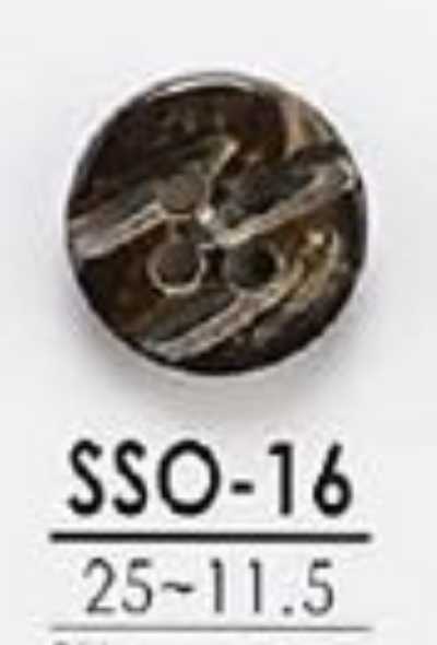SSO16 天然材料 贝壳制 四孔亮面纽扣