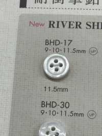 BHD17 DAIYA BUTTONS四孔RIVER SHELL 风格聚酯纤维纽扣，有边抗冲击 大阪纽扣（DAIYA BUTTON） 更多图片