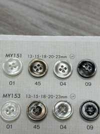 MY151 DAIYA BUTTONS有边贝壳状聚酯纤维纽扣，仿贝壳 Osaka Plastic Industries（DAIYA BUTTON） 更多图片