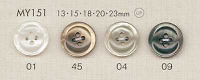 MY151 DAIYA BUTTONS 有边 四孔 仿贝壳聚酯纤维纽扣