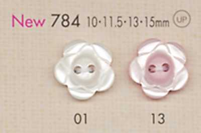 784 DAIYA BUTTONS 花型 两孔 聚酯纤维纽扣
