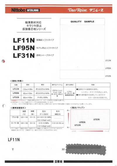 LF11N 适用于超薄材料的防发亮临时粘合衬系列 超薄超柔软型