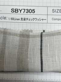 SBY7305 1/60 亚麻色织格纹水洗加工[面料] 柴屋 更多图片