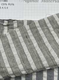 3014 亚麻棉条纹抽褶[面料] 精细纺织品 更多图片