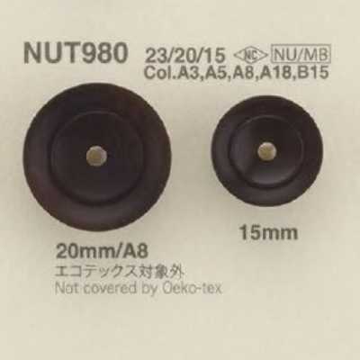 NUT980 黄铜/象牙果制 圆形扣有柄纽扣