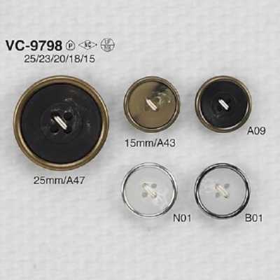 VC9798 聚酯纤维树脂/黄铜制 表孔四孔纽扣