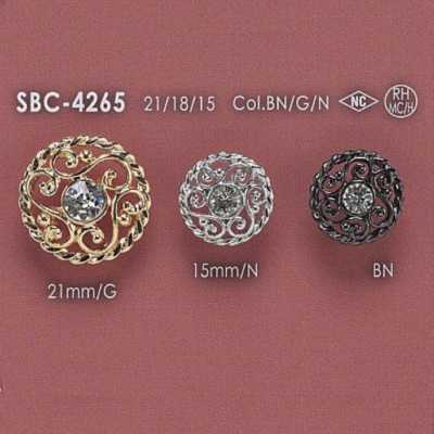 SBC4265 玻璃/高金属制 圆形扣有柄纽扣