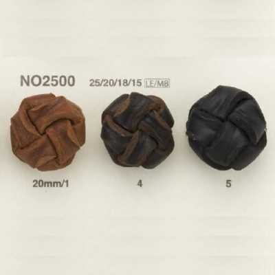 NO2500 皮革/黄铜制 圆形扣有柄纽扣