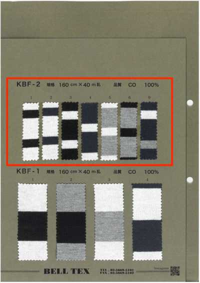 KBF-2 40/2 天竺平针织物横条纹