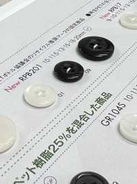 RPB201 日本制造再生 PET 树脂 4 孔纽扣 Osaka Plastic Industries（DAIYA BUTTON） 更多图片