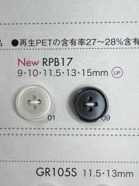 RPB17 日本制造 再生 PET 树脂 4 孔带边框纽扣 Osaka Plastic Industries（DAIYA BUTTON） 更多图片