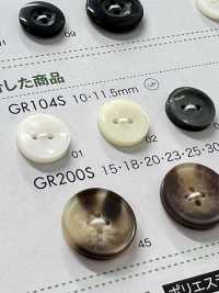 GR104S GRS 认证 25% 再生 PET 树脂纽扣，带边缘，2 个孔 Osaka Plastic Industries（DAIYA BUTTON） 更多图片