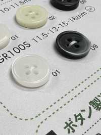 GR100S GRS 认证 25% 再生 PET 树脂纽扣，带边缘，4 个孔 Osaka Plastic Industries（DAIYA BUTTON） 更多图片