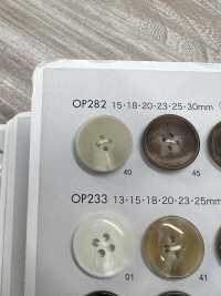 OP282 聚酯纤维树脂水牛风格四孔纽扣 Osaka Plastic Industries（DAIYA BUTTON） 更多图片