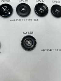 MY155 聚酯纤维树脂水牛风格四孔纽扣 Osaka Plastic Industries（DAIYA BUTTON） 更多图片