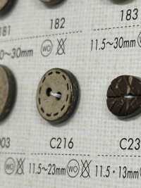C216 天然材料双孔纽扣 Osaka Plastic Industries（DAIYA BUTTON） 更多图片