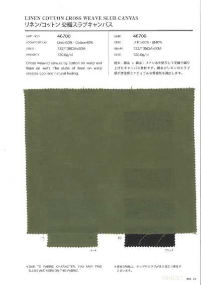 46700 麻/棉交织 粗结帆布