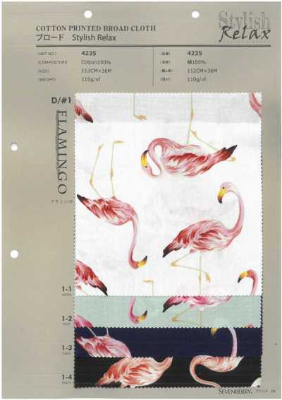 4235 SEVENBERRY® 平纹布 Stylish Relax 火烈鸟