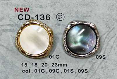 CD-136 金属纽扣 背面脚 带边
