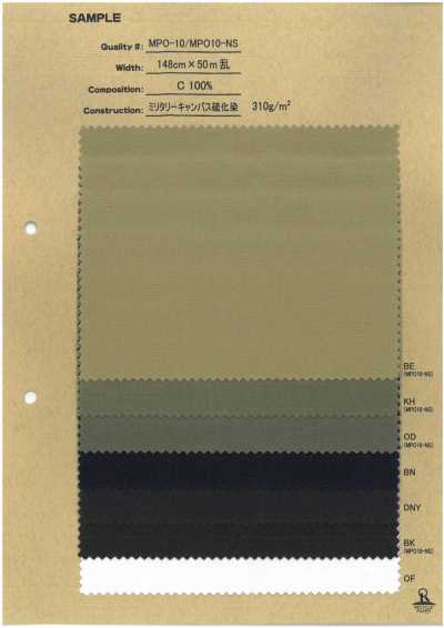 MPO10-NS 军用帆布硫化染