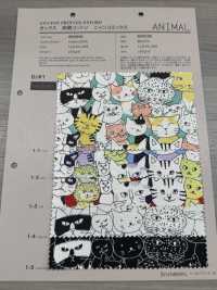 850536 SEVENBERRY®牛津未漂白棉布猫漫画[面料] VANCET奔时代 更多图片