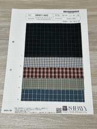 SBW11493 50/1高密度平织水洗加工格纹[面料] 柴屋 更多图片