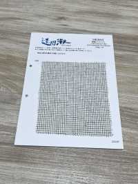 HK800 新泻棉麻麻针，格纹州滩（白×黑）[面料] 古山 更多图片