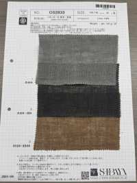 OS2833 用柿子和木炭染色的亚麻纱布[面料] 柴屋 更多图片