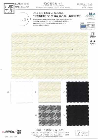 KYC859-W-D1 T/C. 色织 弹力 提花