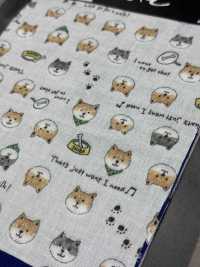 KTS6485 双层纱布柴犬印花[面料] 更多图片