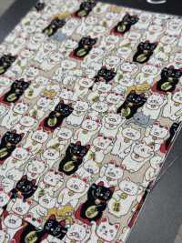 KTS7106 麻帆布猫印花[面料] 更多图片