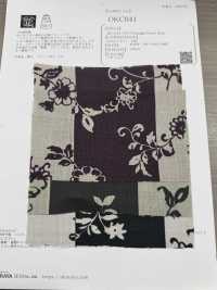 OKC041 60/亚麻印花怀旧花条纹[面料] 小原屋纤维 更多图片