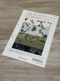 28110 麻坯布，带有植物花卉图案和 Angel Soft 加工[面料] SUNWELL三维尔 更多图片