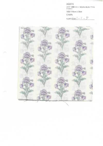 850573 SEVENBERRY®  细平布 未晒棉 SOLEIL BLUE / 野花
