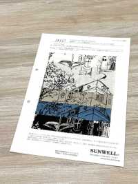 28117 麻坯布，带有风景印花和天使柔软处理[面料] SUNWELL 三维尔 更多图片